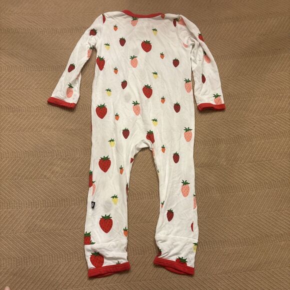 Kyte Baby Pajama Full Zip 12-18 Month One Piece Multicolor Strawberry Bamboo - Picture 6 of 7